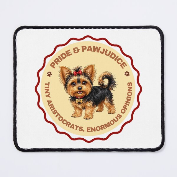 Item preview, Pride & Pawjudice Yorkie Badge designed and sold by MyYorkieLife.