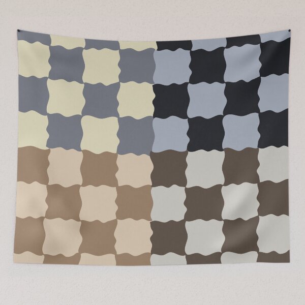 Item preview, Retro Wavy Checkerboard Pattern Midnight Luxury Abstract Grid designed and sold by nineFlorals.