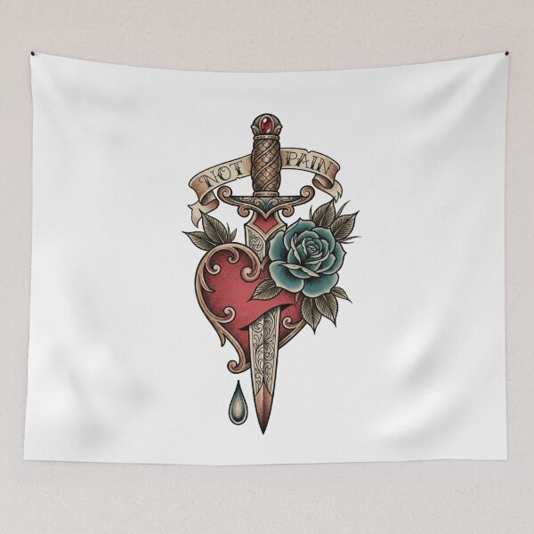 Item preview, Heart with a dagger - Not Pain designed and sold by Mario-Mora-Art.