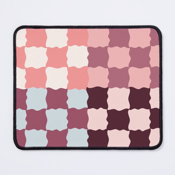 Item preview, Retro Wavy Checkerboard Pattern Berry Parfait Abstract Grid designed and sold by nineFlorals.