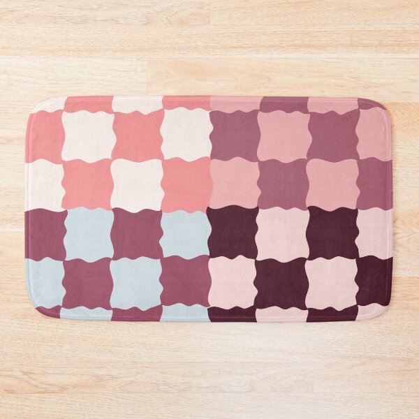 Item preview, Retro Wavy Checkerboard Pattern Berry Parfait Abstract Grid designed and sold by nineFlorals.