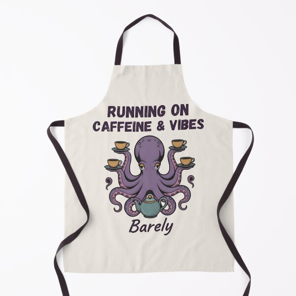 Item preview, Running on Caffeine & Vibes Octopus T-Shirt & Sticker – Funny Coffee Meme Tee designed and sold by ZyxDes.