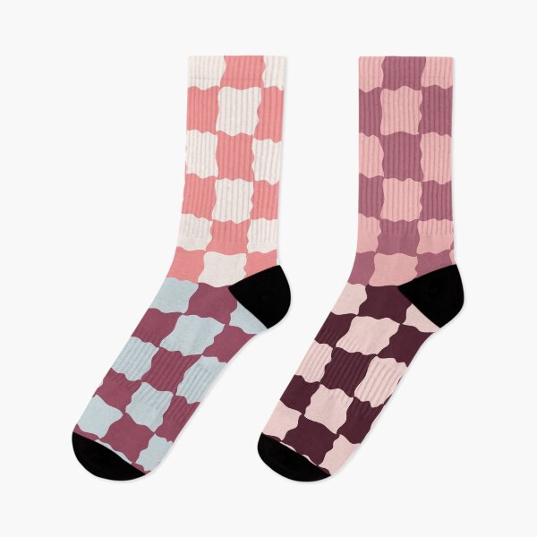 Item preview, Retro Wavy Checkerboard Pattern Berry Parfait Abstract Grid designed and sold by nineFlorals.