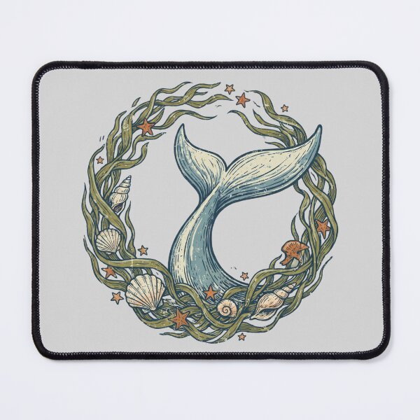 Item preview, Vintage Nautical Whale Tail and Coastal Seaweed Wreath designed and sold by Ortsas.