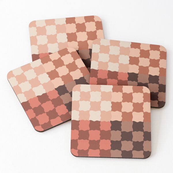 Item preview, Retro Wavy Checkerboard Pattern Terracotta Sunset Abstract Grid designed and sold by nineFlorals.