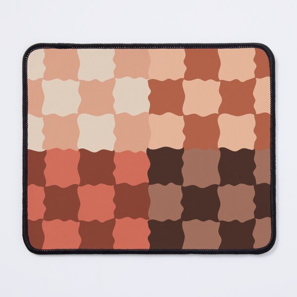 Item preview, Retro Wavy Checkerboard Pattern Terracotta Sunset Abstract Grid designed and sold by nineFlorals.