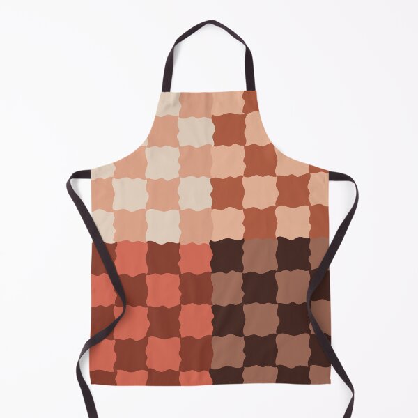 Item preview, Retro Wavy Checkerboard Pattern Terracotta Sunset Abstract Grid designed and sold by nineFlorals.