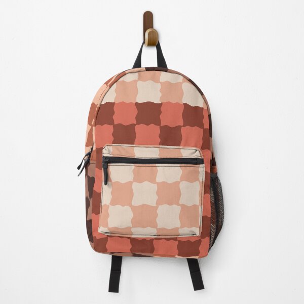 Item preview, Retro Wavy Checkerboard Pattern Terracotta Sunset Abstract Grid designed and sold by nineFlorals.