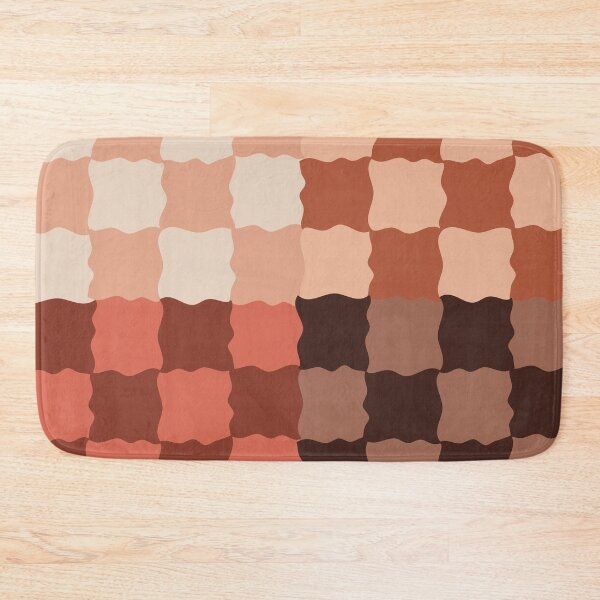 Item preview, Retro Wavy Checkerboard Pattern Terracotta Sunset Abstract Grid designed and sold by nineFlorals.