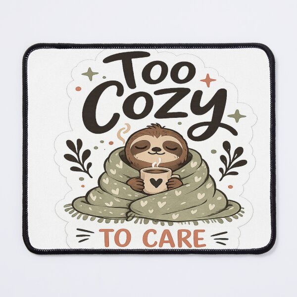 Item preview, Too Cozy To Care Sticker designed and sold by Genzfirevibes.