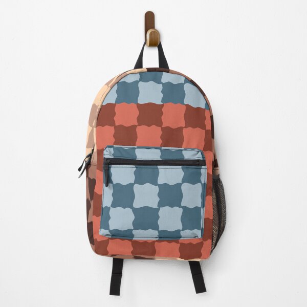 Item preview, Retro Wavy Checkerboard Pattern Terracotta Sunset Abstract Grid 2 designed and sold by nineFlorals.
