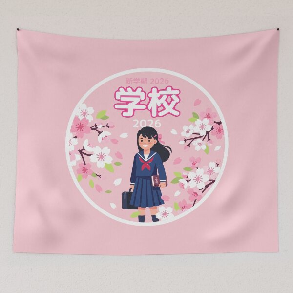 Item preview, Back to School 2026 Cherry Blossom Girl designed and sold by SplashTastic.