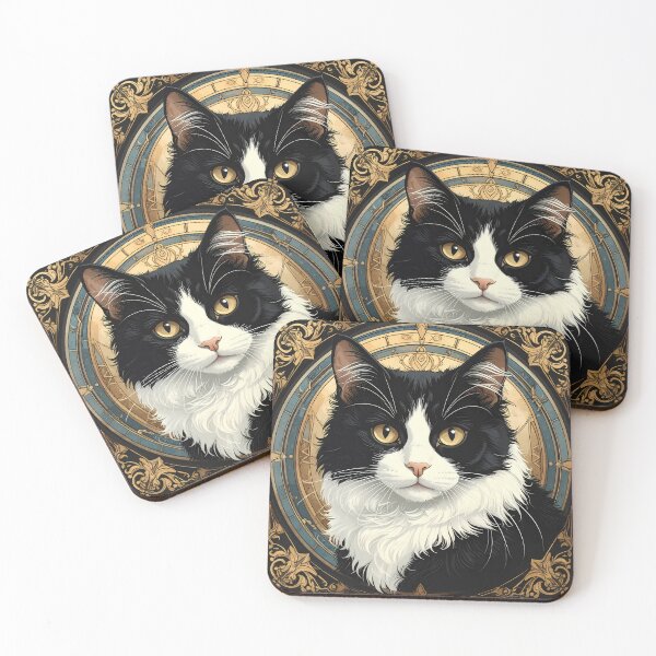 Item preview, Klimt Cat in Black and Gold Frame designed and sold by Vicky Brago-Mitchell®.