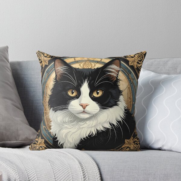 Item preview, Klimt Cat in Black and Gold Frame designed and sold by Vicky Brago-Mitchell®.