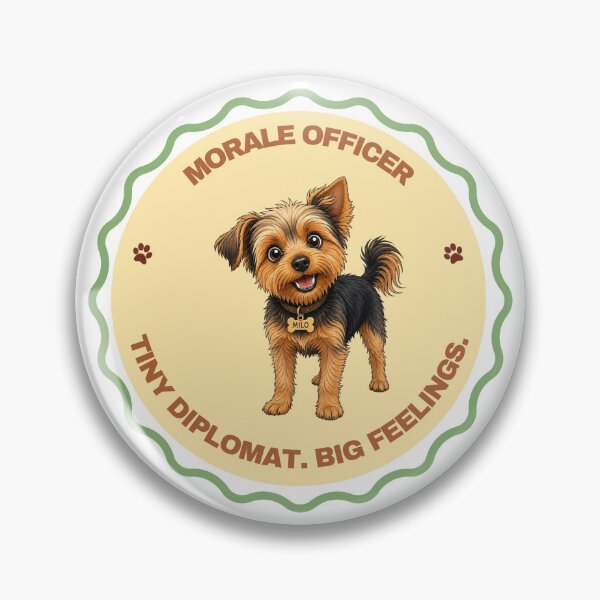 Item preview, Morale Officer Yorkie Badge designed and sold by MyYorkieLife.