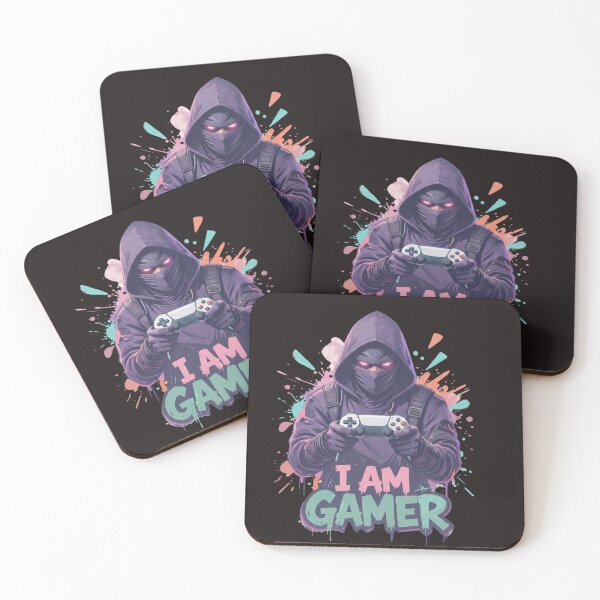 Item preview, I Am Gamer Hooded Ninja Paint Splatter Art designed and sold by Samasem365.