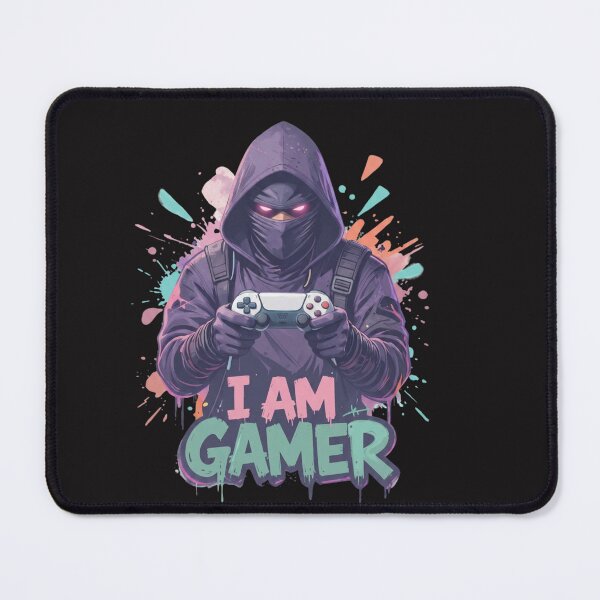 Item preview, I Am Gamer Hooded Ninja Paint Splatter Art designed and sold by Samasem365.