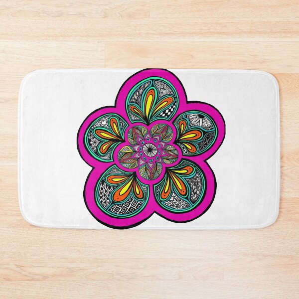 Item preview, Neon Bloom Mandala | Vibrant Zentangle Floral Art designed and sold by ArtflyStudio.