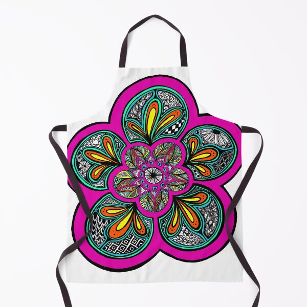 Item preview, Neon Bloom Mandala | Vibrant Zentangle Floral Art designed and sold by ArtflyStudio.