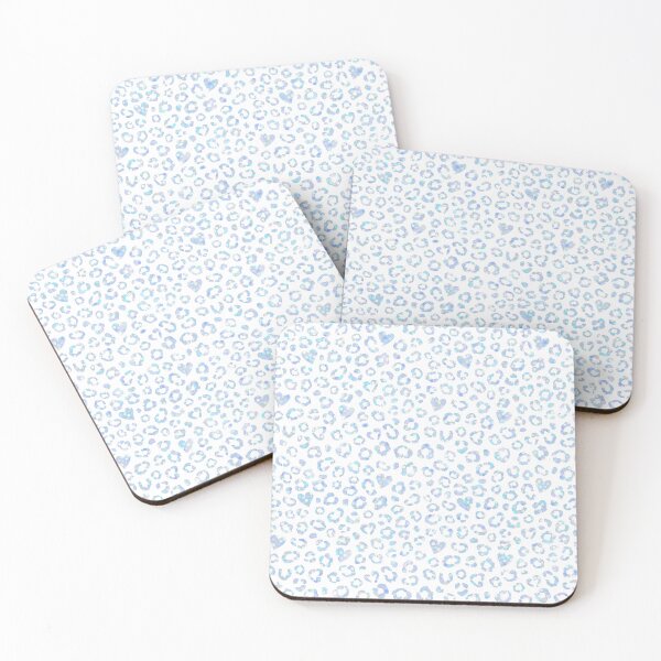 Item preview, Pastel Blue Glitter Leopard Hearts Pattern designed and sold by Lumi-Marine.