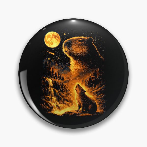 Item preview, Capybara Howling to the Moon Funny Meme designed and sold by charoen-design.