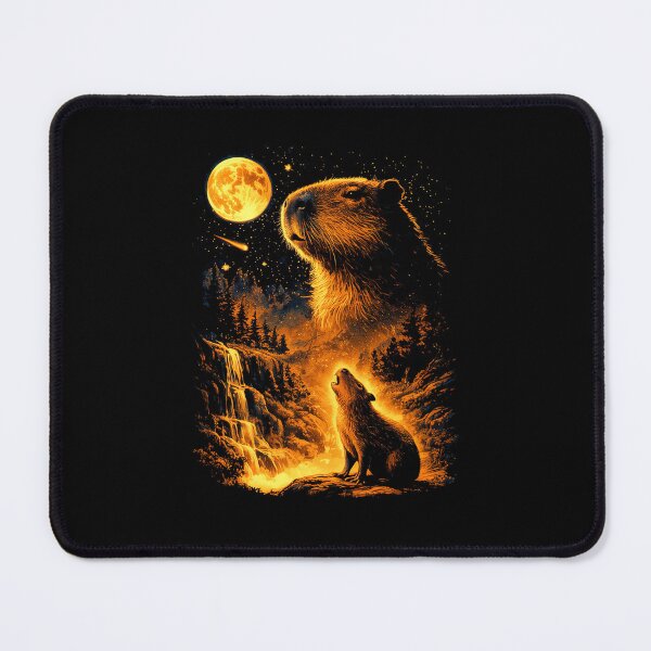 Item preview, Capybara Howling to the Moon Funny Meme designed and sold by charoen-design.