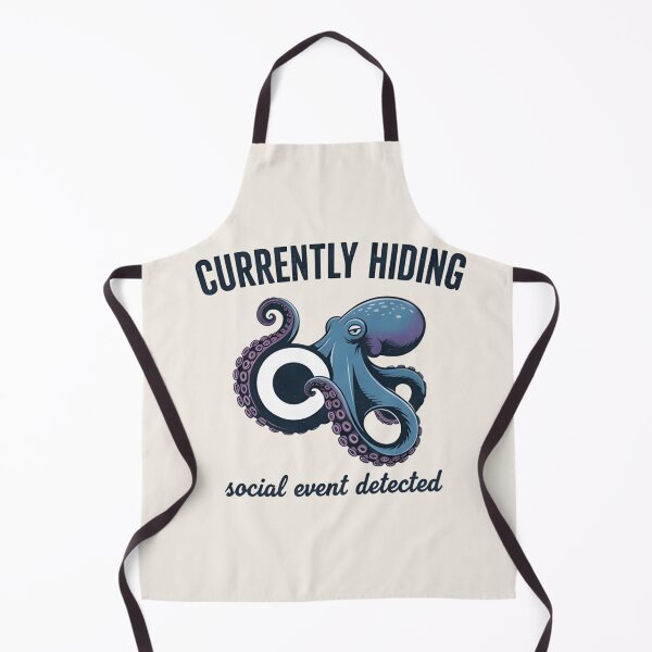 Item preview, Currently Hiding Octopus T-Shirt & Sticker – Funny Introvert Sea Creature Meme designed and sold by ZyxDes.