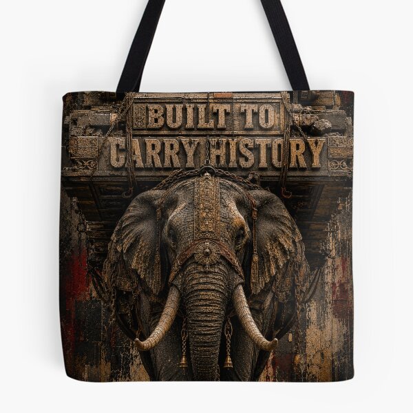 Item preview, Builder Built To Carry History Elephant Brutalist Canvas Print designed and sold by SavannaStrikes.