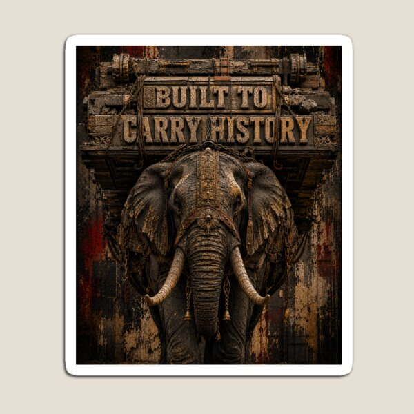 Item preview, Builder Built To Carry History Elephant Brutalist Canvas Print designed and sold by SavannaStrikes.
