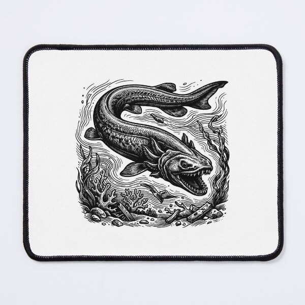 Item preview, Vintage Woodcut Frilled Shark Illustration designed and sold by DuckOddity.