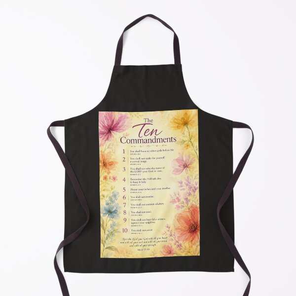 Item preview, The Ten Commandments Floral Christian Wall Art | Exodus 20 Scripture Print | Bible Verse Digital Artwork | Faith Home Decor designed and sold by photoart1854.