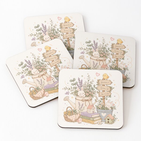 Item preview, Cute Bunny Garden Bloom Grow Be Kind Art designed and sold by 0606PM.