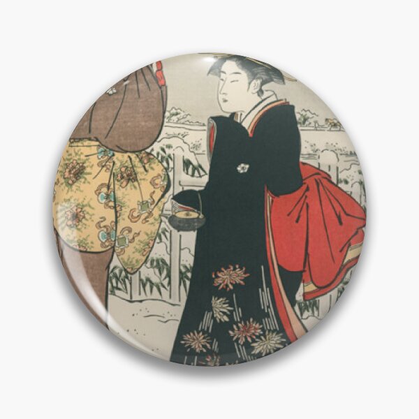 Item preview, Kiyonaga Torii Japanese Beauties in Snow Vintage Ukiyo-e Woodblock Print designed and sold by vekotpu.