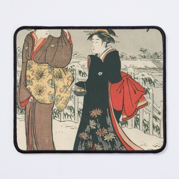 Item preview, Kiyonaga Torii Japanese Beauties in Snow Vintage Ukiyo-e Woodblock Print designed and sold by vekotpu.