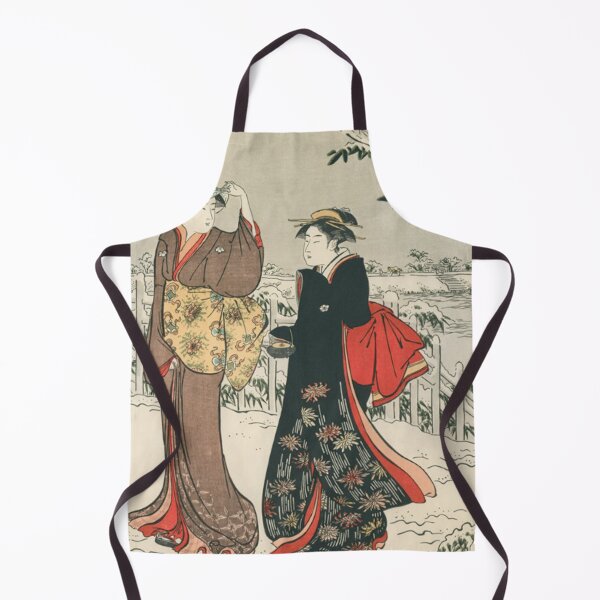 Item preview, Kiyonaga Torii Japanese Beauties in Snow Vintage Ukiyo-e Woodblock Print designed and sold by vekotpu.