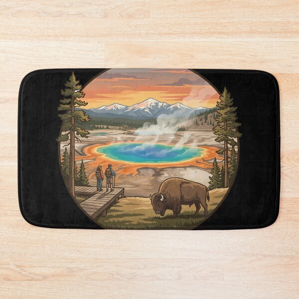 Item preview, Yellowstone Golden Sunset Vintage National Park Travel  designed and sold by KristenosNehk.