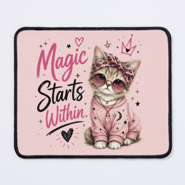 Item preview, Magic Starts Within – Whimsical Cat Fashion Art designed and sold by Dogandesighn.