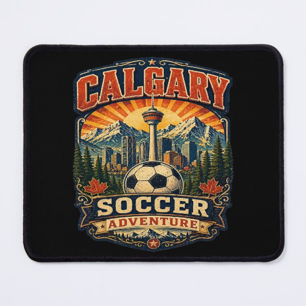 Item preview, Calgary Soccer Adventure Retro Canada Shirt | Vintage Rocky Mountains Football Travel Design | Calgary Skyline Soccer Fan Gift designed and sold by Globalcitytees.