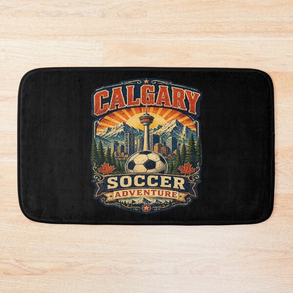 Item preview, Calgary Soccer Adventure Retro Canada Shirt | Vintage Rocky Mountains Football Travel Design | Calgary Skyline Soccer Fan Gift designed and sold by Globalcitytees.