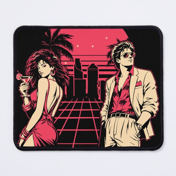 Item preview, Miami Vice Retro 80s Vintage Sunset Synthwave T-Shirt designed and sold by phsycartwork.