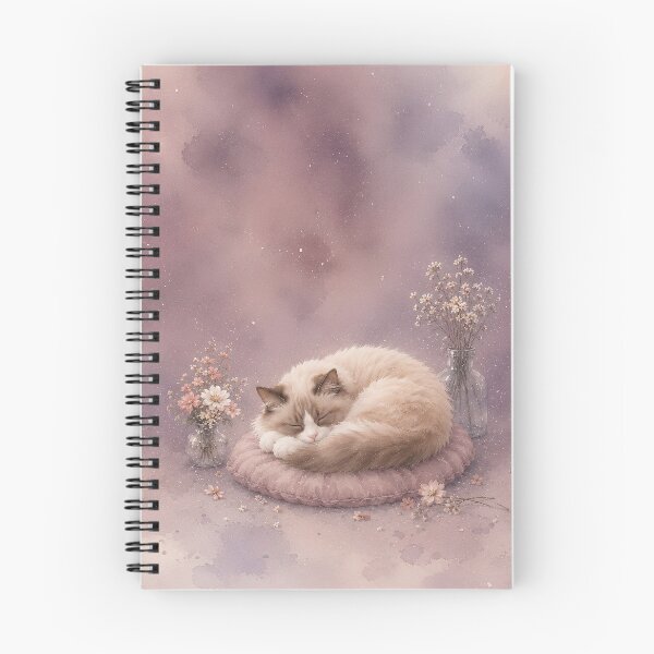 Item preview, Cozy Sleeping Ragdoll Cat Watercolor Art designed and sold by CatandTea.