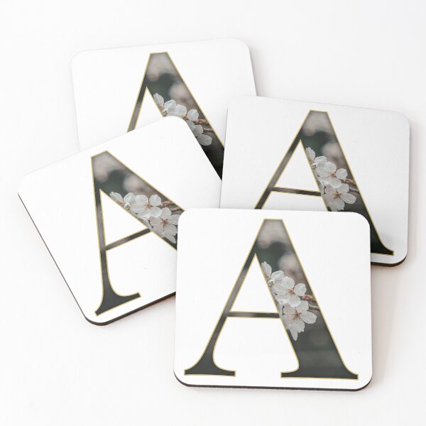 Item preview, Gold Bordered Floral Typography Letter A designed and sold by InakaLifePhoto.