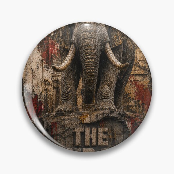 Item preview, Methodical Builder Outlasts Brutalist Industrial Office Art Elephant Canvas designed and sold by SavannaStrikes.