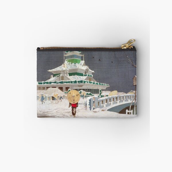 Item preview, Kaiun Bridge and First National Bank in Snow Kiyochika Kobayashi 1876 Woodblock Print designed and sold by vekotpu.