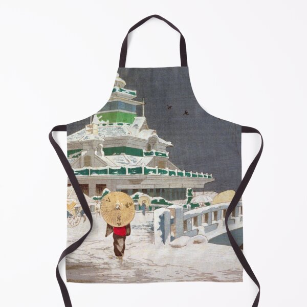 Item preview, Kaiun Bridge and First National Bank in Snow Kiyochika Kobayashi 1876 Woodblock Print designed and sold by vekotpu.