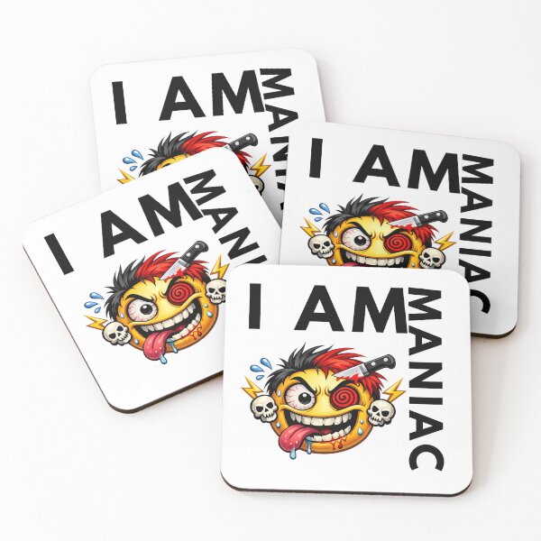 Item preview, Crazy Maniac Emoji | Horror Smiley Face | Psycho Cartoon | Dark Humor Graphic T-Shirt Design designed and sold by UrbanEchoHub.