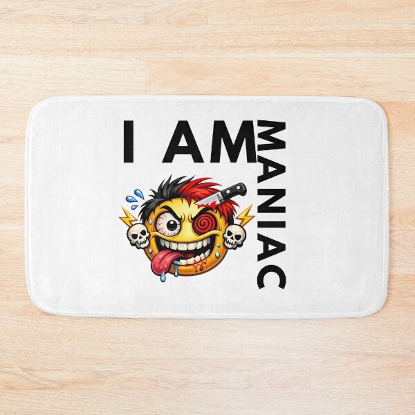 Item preview, Crazy Maniac Emoji | Horror Smiley Face | Psycho Cartoon | Dark Humor Graphic T-Shirt Design designed and sold by UrbanEchoHub.