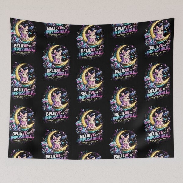 Item preview, Believe the Impossible – Cosmic Rabbit Fantasy Art designed and sold by Dogandesighn.
