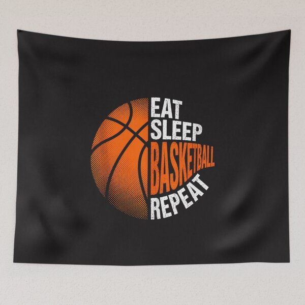 Item preview, Eat Sleep Basketball Repeat Funny Basketball Player Sports Lover Vintage Graphic designed and sold by kiralynstration.