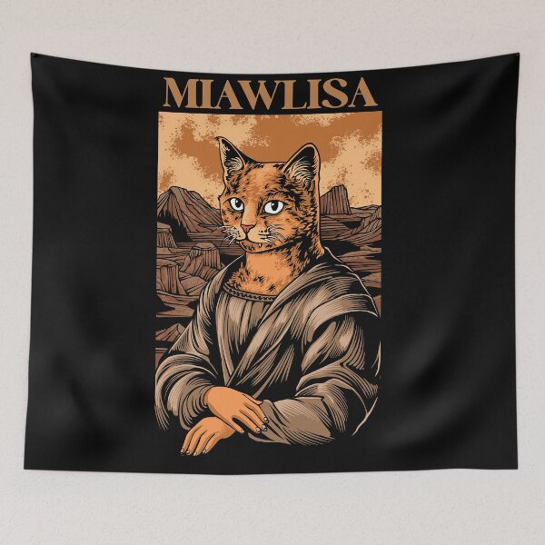 Item preview, Miawlisa Funny Cat Mona Lisa Parody Vintage Art designed and sold by phsycartwork.
